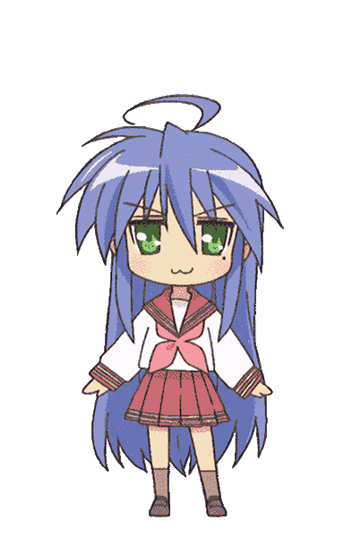A GIF OF KONATA IZUMI FROM LUCKY STAR DANCING.